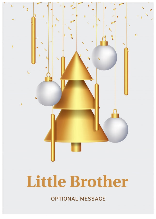 Traditional Little Brother Christmas Card - Wind Chimes