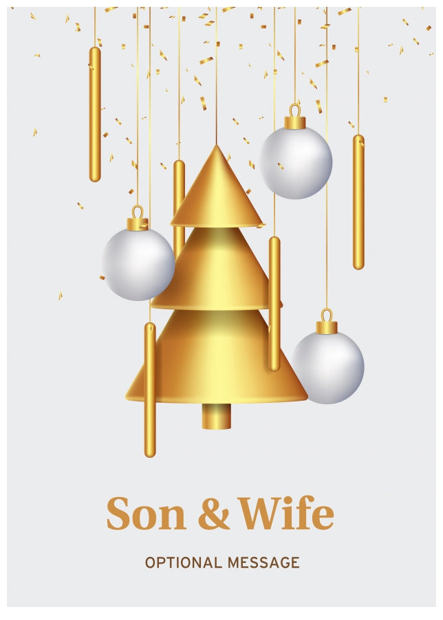 Traditional Son & Wife Christmas Card - Wind Chimes