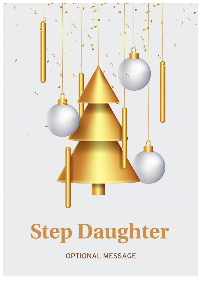 Traditional Step Daughter Christmas Card - Wind Chimes