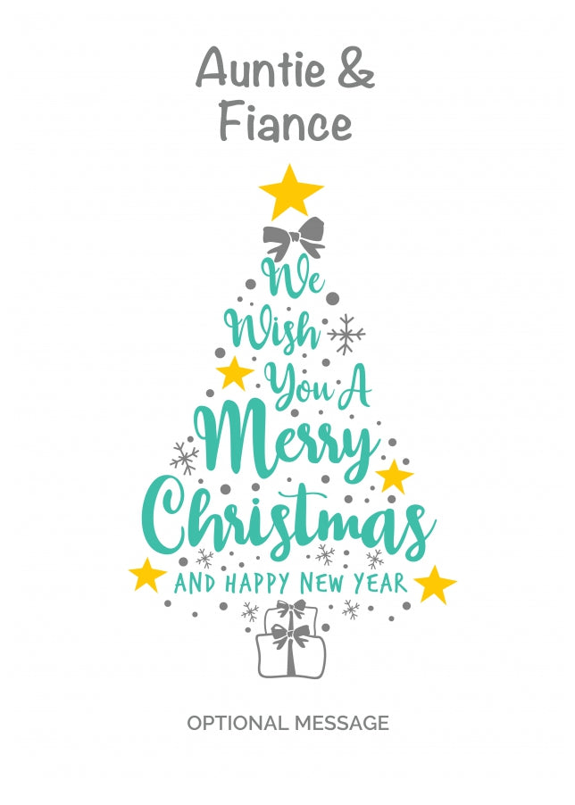 Auntie & Fiance Christmas Card - Wish You a Merry Christmas