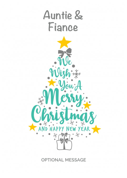 Auntie & Fiance Christmas Card - Wish You a Merry Christmas