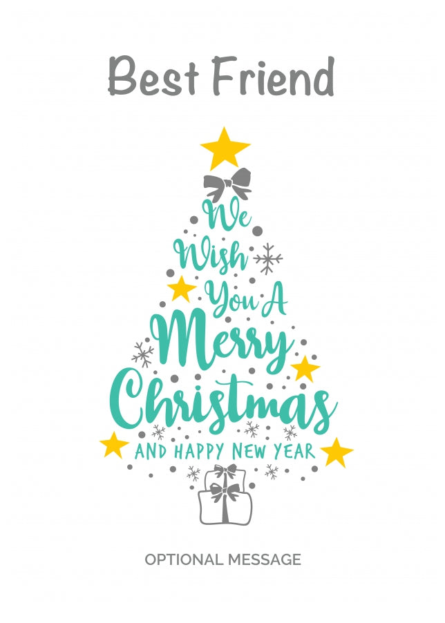 Best Friend Christmas Card - Wish You a Merry Christmas