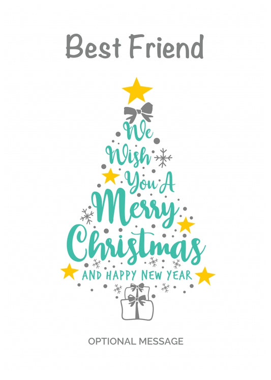 Best Friend Christmas Card - Wish You a Merry Christmas