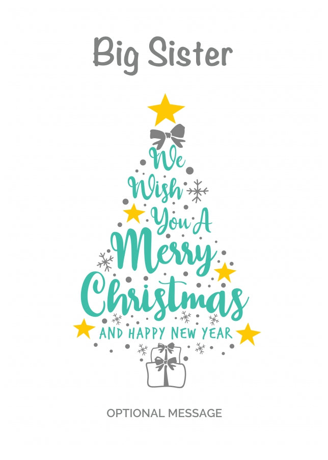 Big Sister Christmas Card - Wish You a Merry Christmas