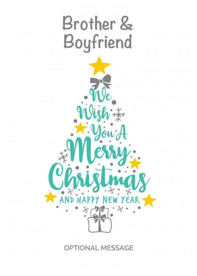 Brother & Boyfriend Christmas Card - Wish You a Merry Christmas