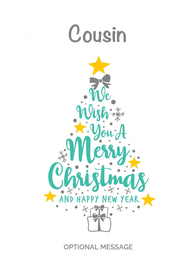 Cousin Christmas Card - Wish You a Merry Christmas