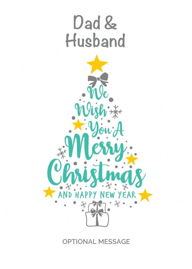 Dad & Husband Christmas Card - Wish You a Merry Christmas