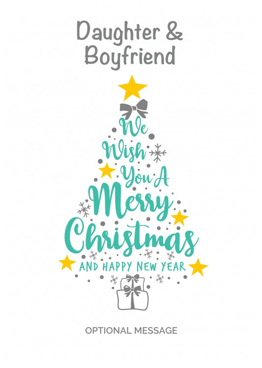 Daughter & Boyfriend Christmas Card - Wish You a Merry Christmas