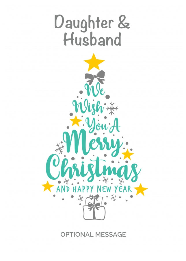 Daughter & Husband Christmas Card - Wish You a Merry Christmas