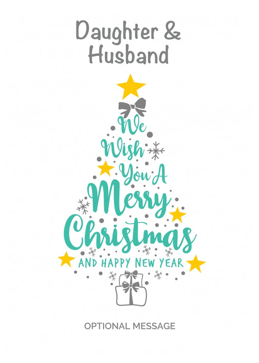 Daughter & Husband Christmas Card - Wish You a Merry Christmas