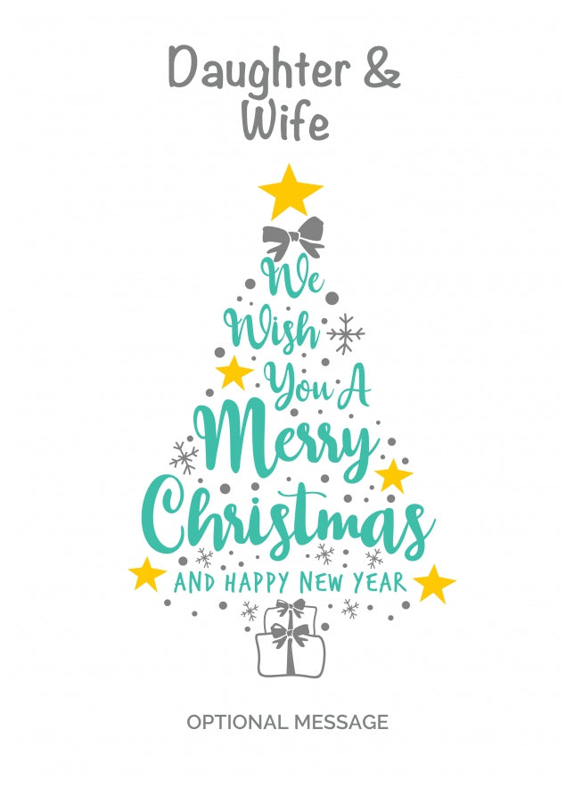 Daughter & Wife Christmas Card - Wish You a Merry Christmas