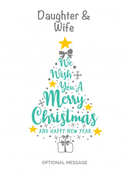 Daughter & Wife Christmas Card - Wish You a Merry Christmas