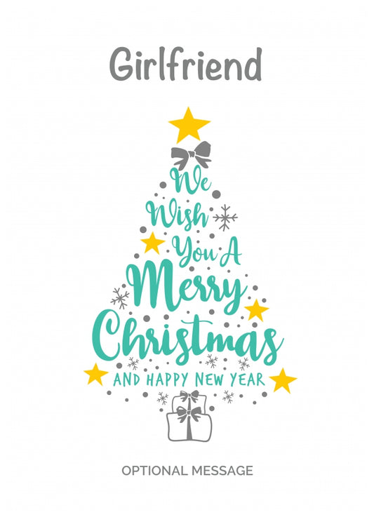 Girlfriend Christmas Card - Wish You a Merry Christmas