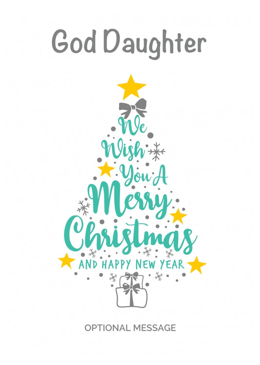 God Daughter Christmas Card - Wish You a Merry Christmas