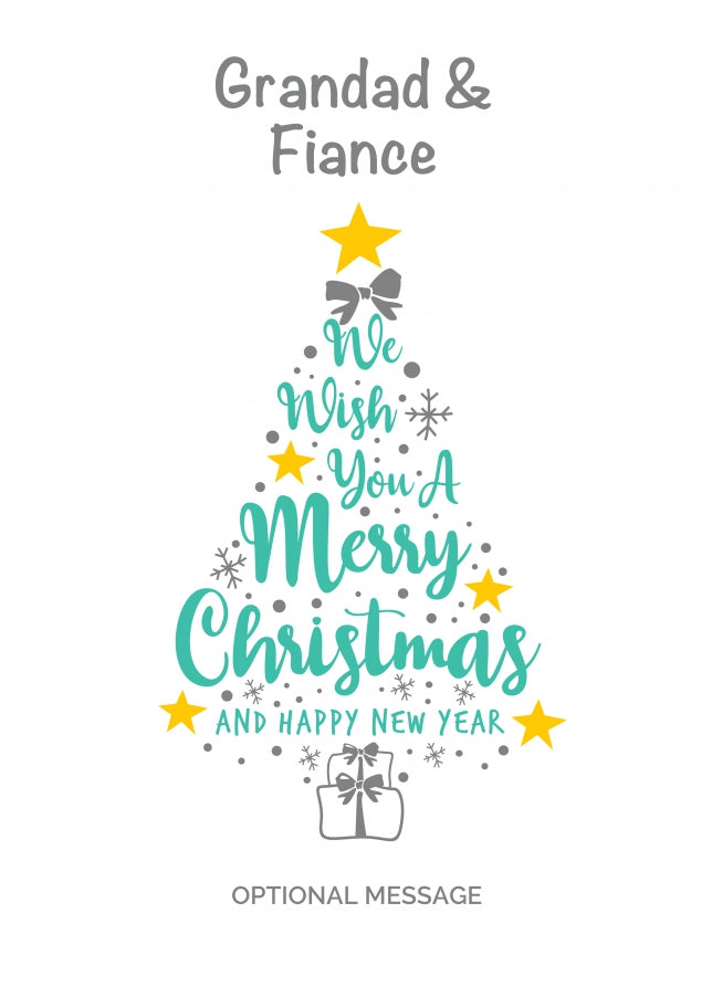 Grandad & Fiance Christmas Card - Wish You a Merry Christmas