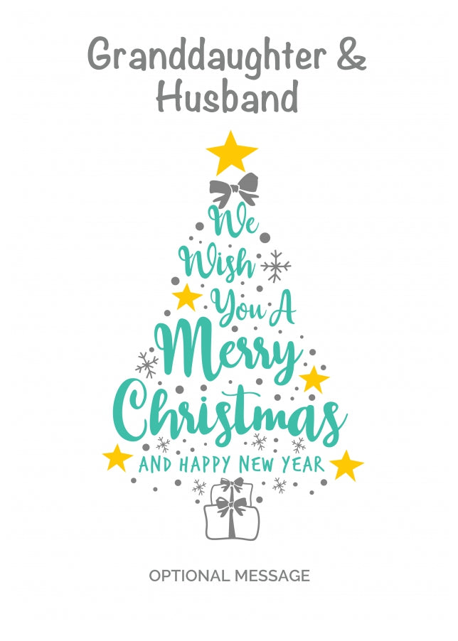 Granddaughter & Husband Christmas Card - Wish You a Merry Christmas