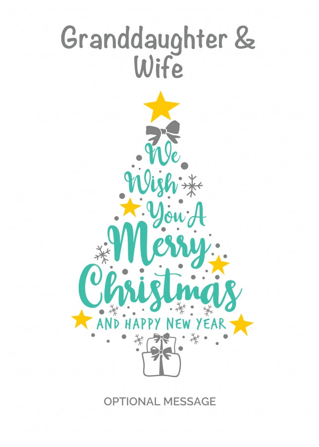 Granddaughter & Wife Christmas Card - Wish You a Merry Christmas