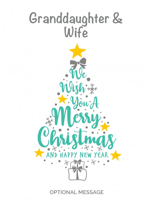 Granddaughter & Wife Christmas Card - Wish You a Merry Christmas