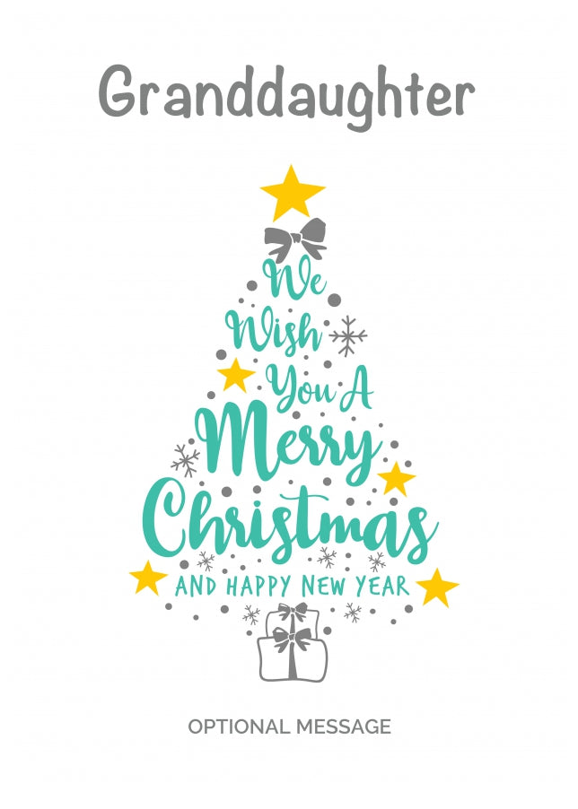 Granddaughter Christmas Card - Wish You a Merry Christmas