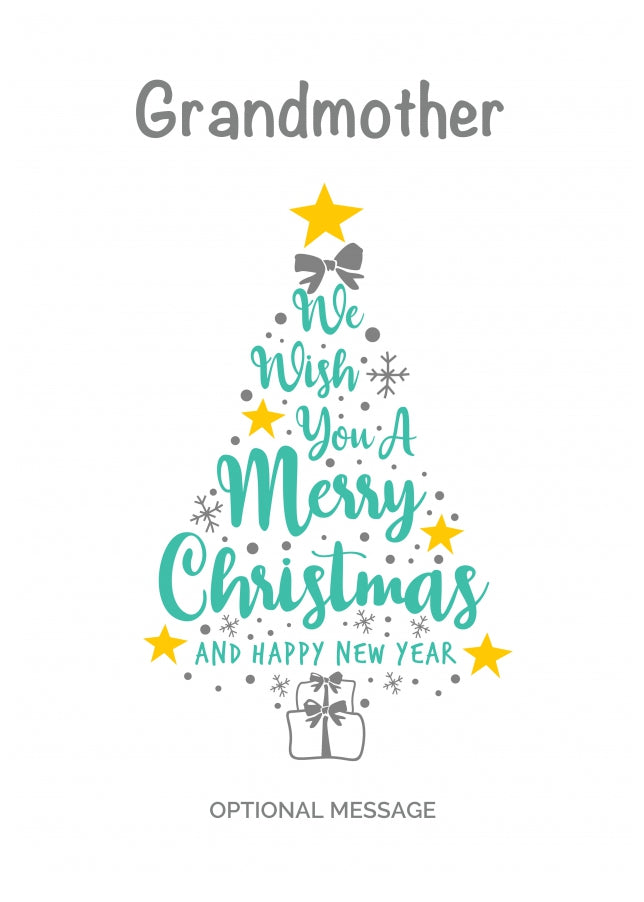 Grandmother Christmas Card - Wish You a Merry Christmas