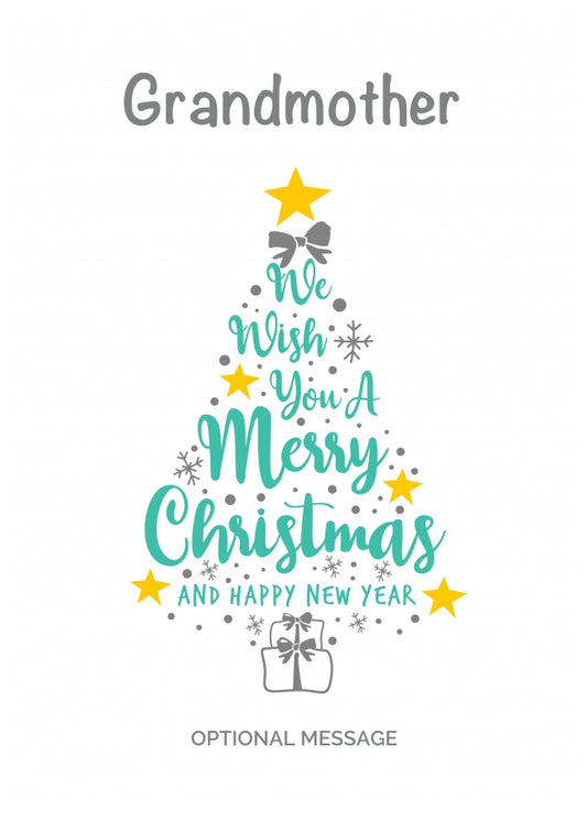 Grandmother Christmas Card - Wish You a Merry Christmas