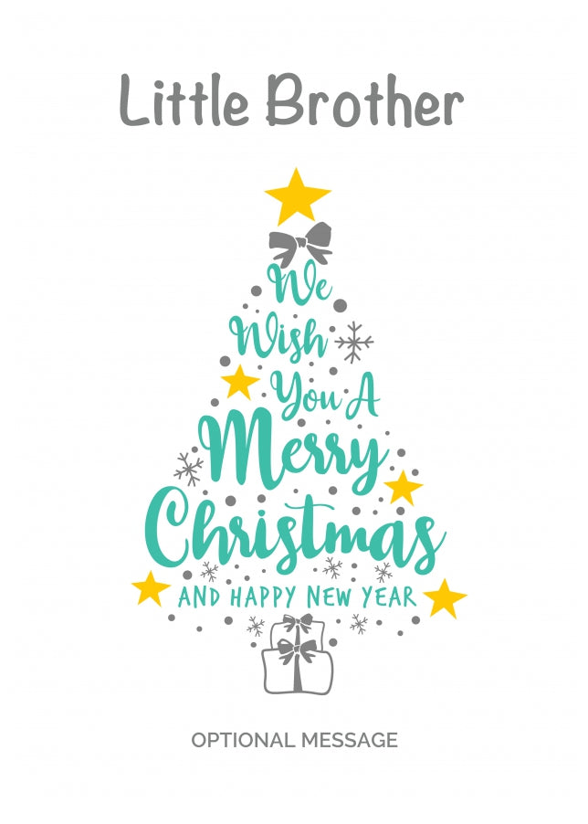 Little Brother Christmas Card - Wish You a Merry Christmas