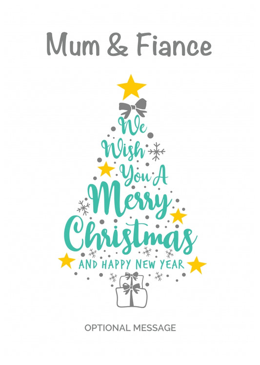 Mum & Fiance Christmas Card - Wish You a Merry Christmas