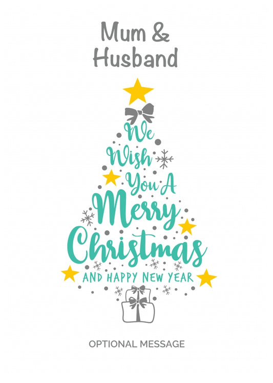 Mum & Husband Christmas Card - Wish You a Merry Christmas