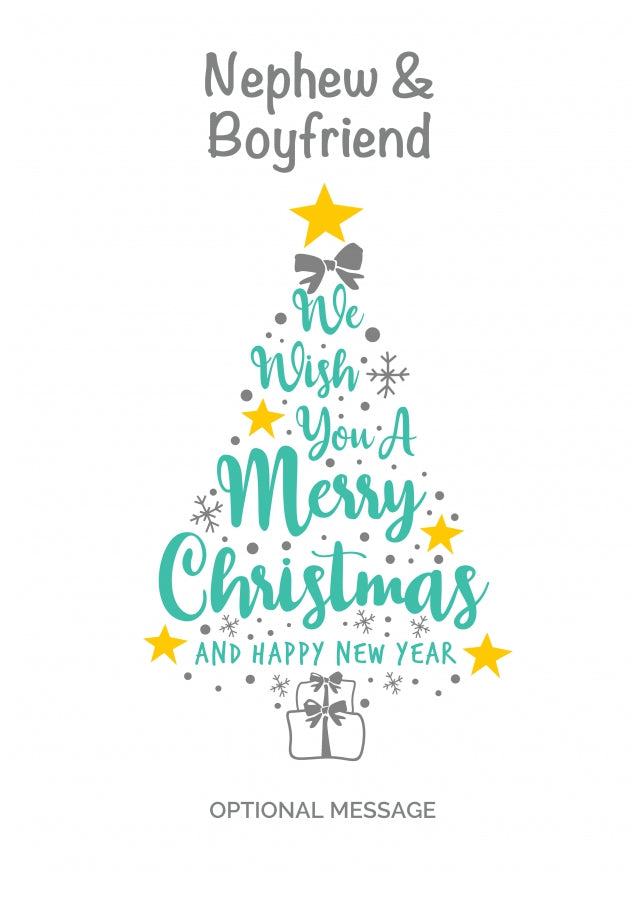 Nephew & Boyfriend Christmas Card - Wish You a Merry Christmas