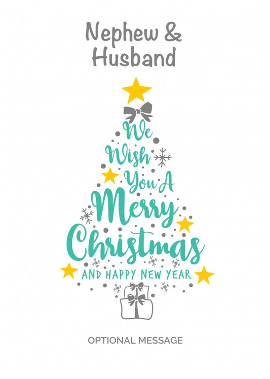 Nephew & Husband Christmas Card - Wish You a Merry Christmas