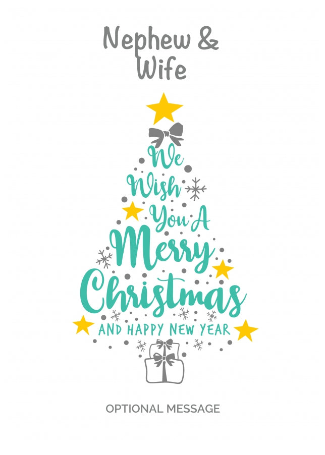 Nephew & Wife Christmas Card - Wish You a Merry Christmas