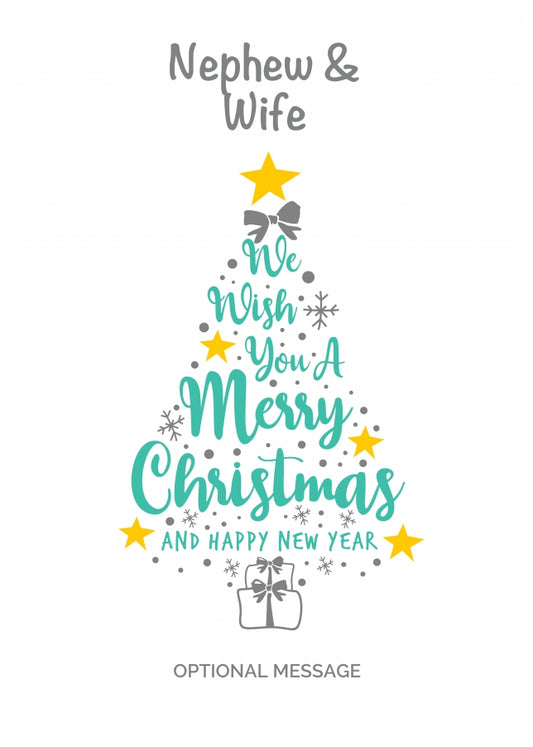 Nephew & Wife Christmas Card - Wish You a Merry Christmas