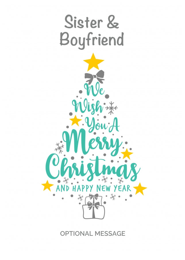 Sister & Boyfriend Christmas Card - Wish You a Merry Christmas