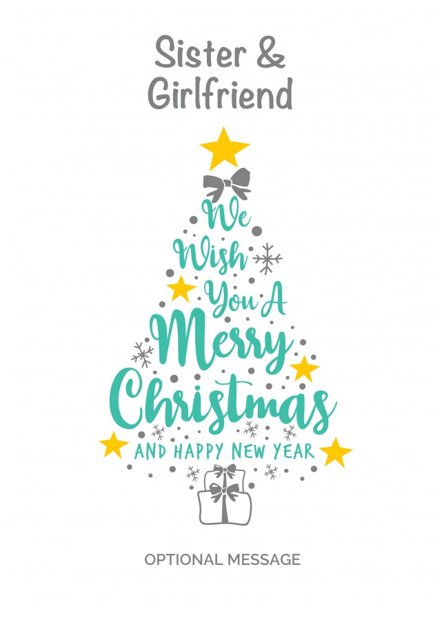 Sister & Girlfriend Christmas Card - Wish You a Merry Christmas