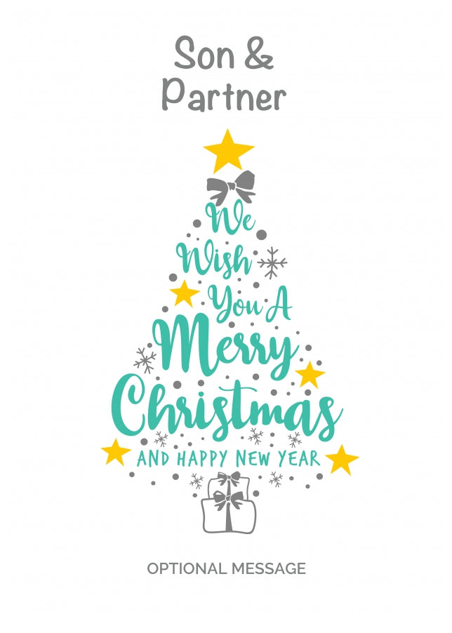 Son & Partner Christmas Card - Wish You a Merry Christmas