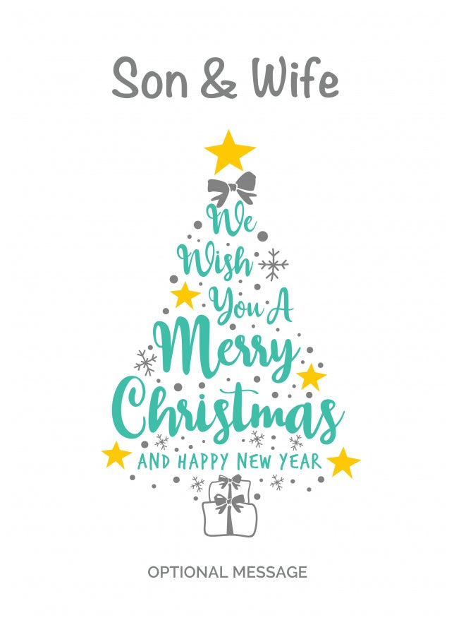 Son & Wife Christmas Card - Wish You a Merry Christmas