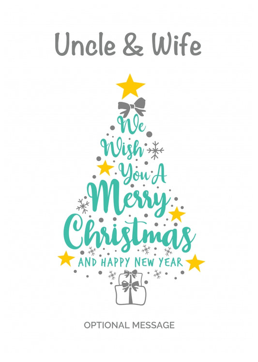 Uncle & Wife Christmas Card - Wish You a Merry Christmas