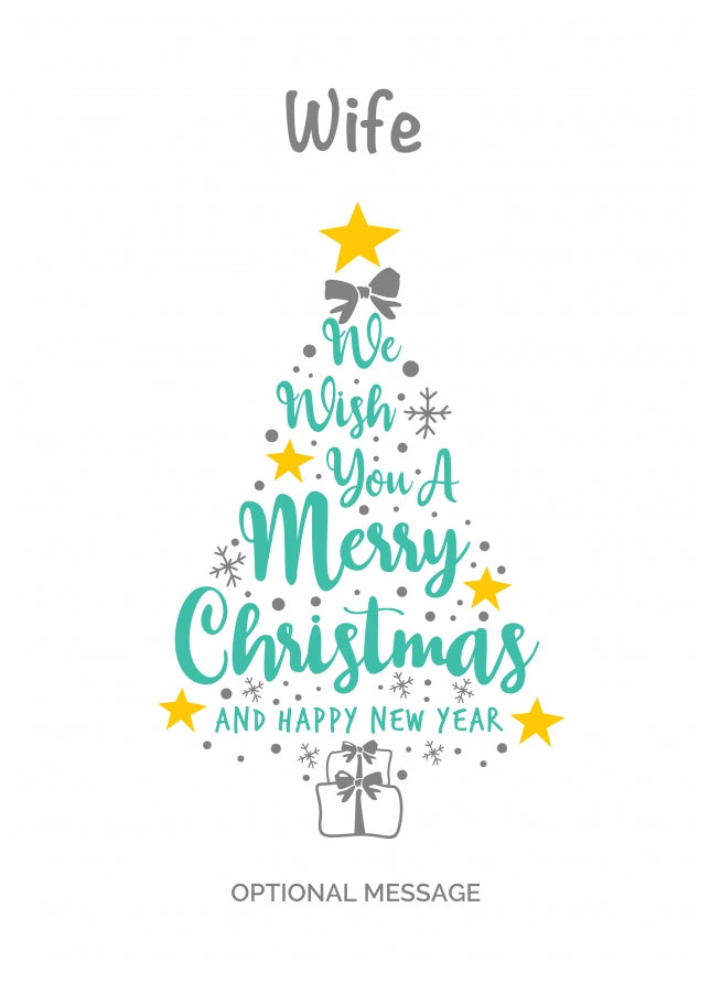 Wife Christmas Card - Wish You a Merry Christmas