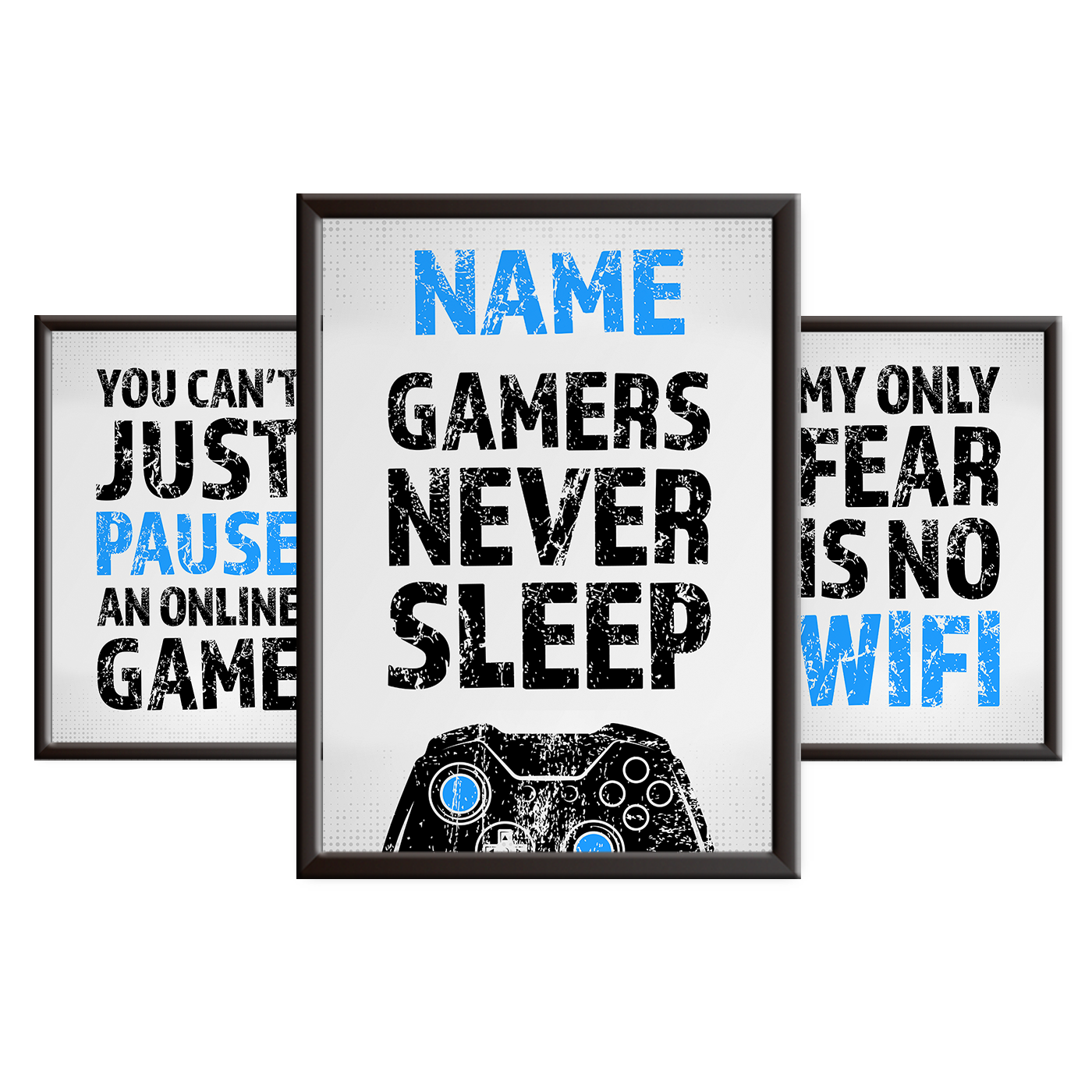 Gamers Never Sleep - Gaming Print Set - XB - Blue