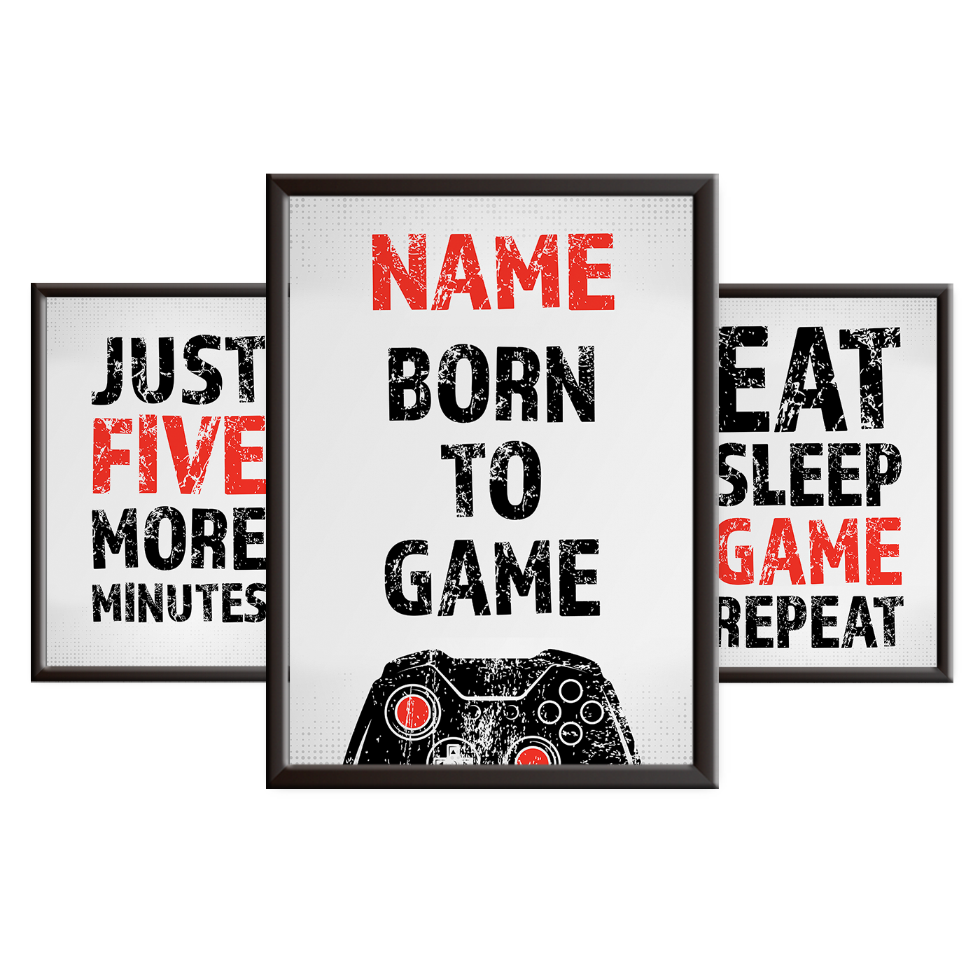 Gamers are Born to Game - Gaming Print Set - XB - Red