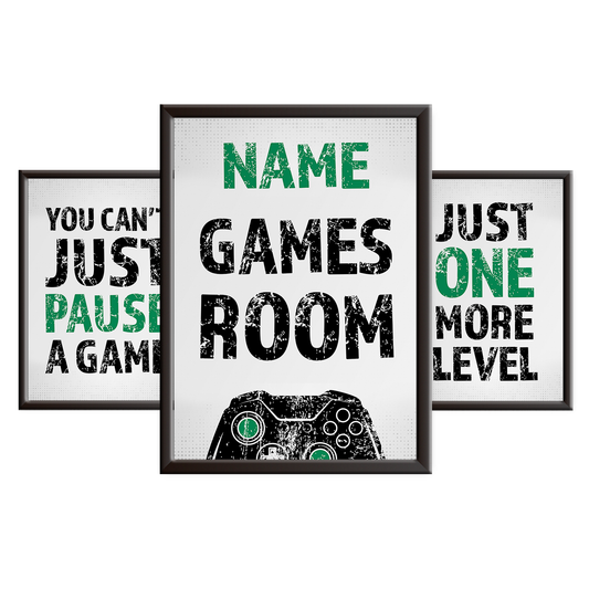 Gamers Games Room - Gaming Print Set - XB - Green