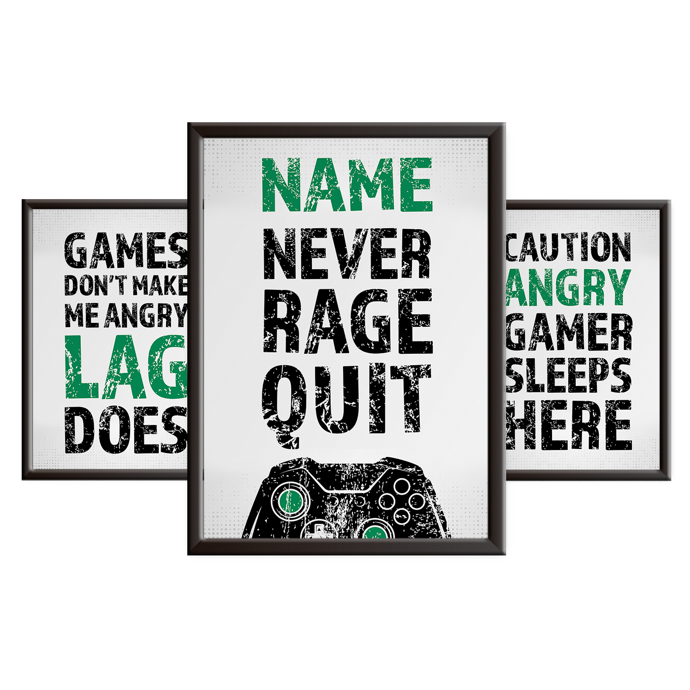 Gamers Never Rage Quit - Gaming Print Set - XB - Green