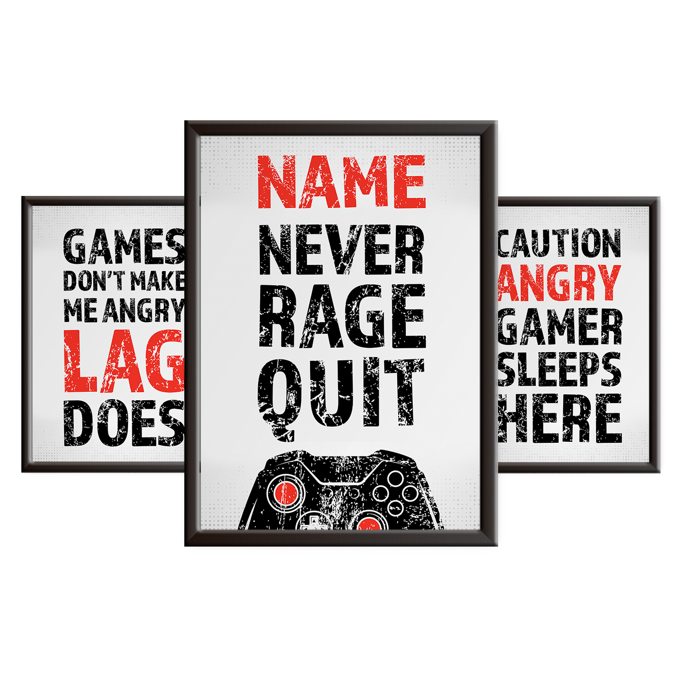 Gamers Never Rage Quit - Gaming Print Set - XB - Red