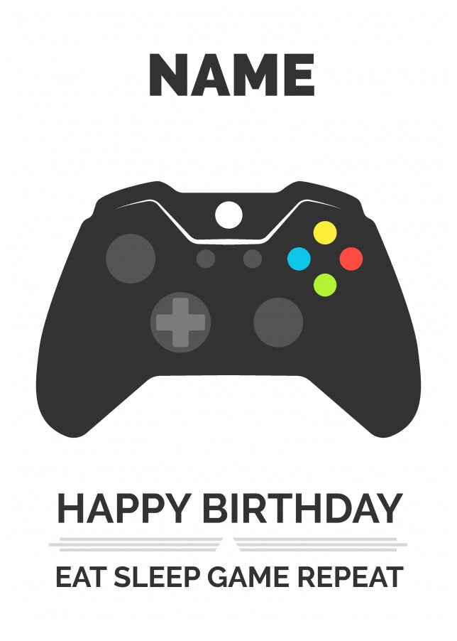 Personalised Xbox Controller Birthday Card