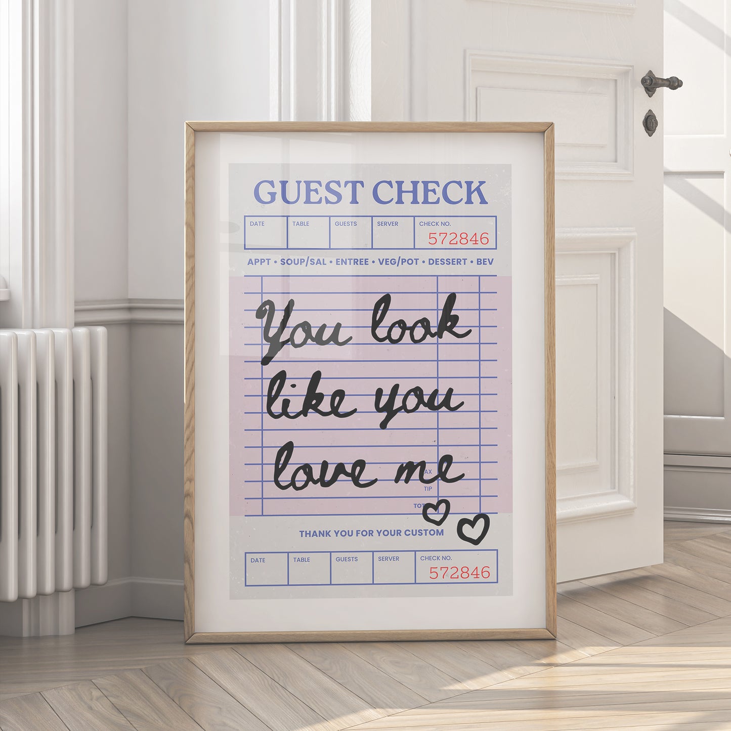 You Look Like You Love Me Print - Guest Check - Digital Download