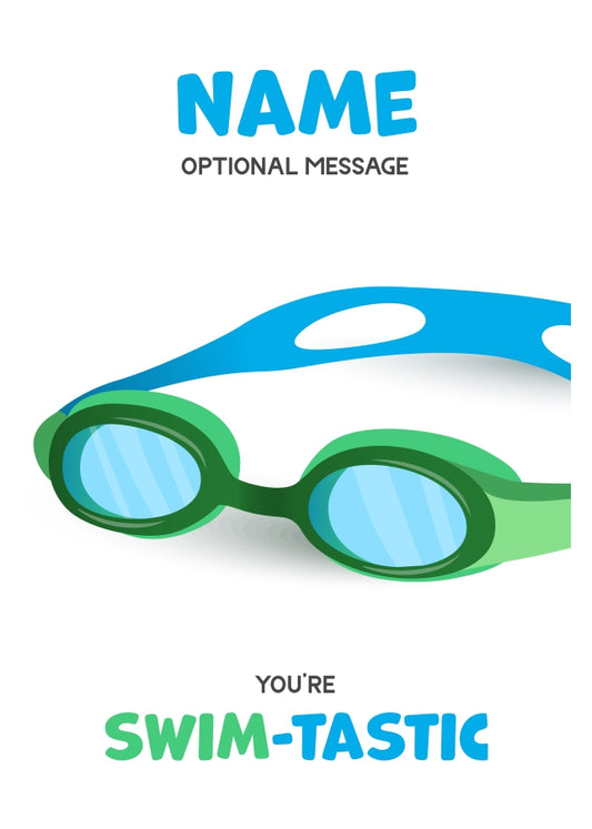 Thank You Swimming Teacher Card - You're Swim-tastic