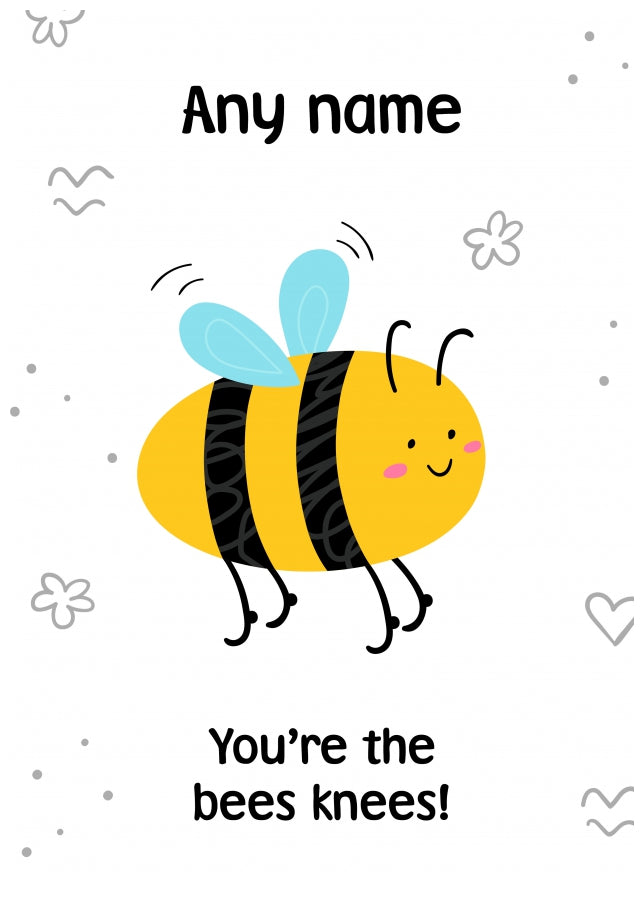 Single Thank You Card - You're the Bees Knees Card for Thanks