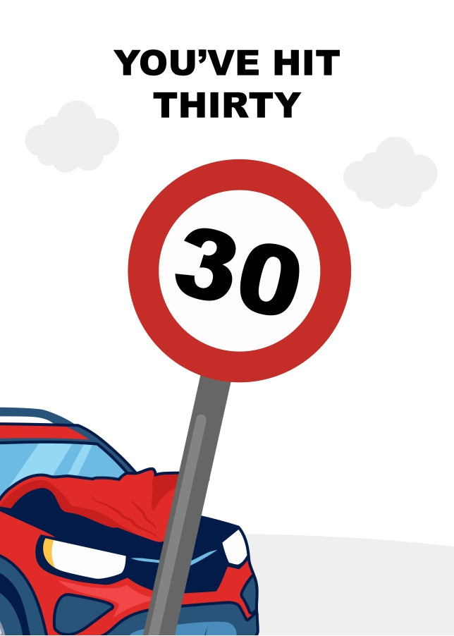 Age 30 Birthday Card for Him or Her