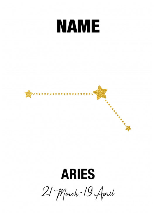 Aries Birthday Card for Her or Him - March & April Zodiac Bday Cards