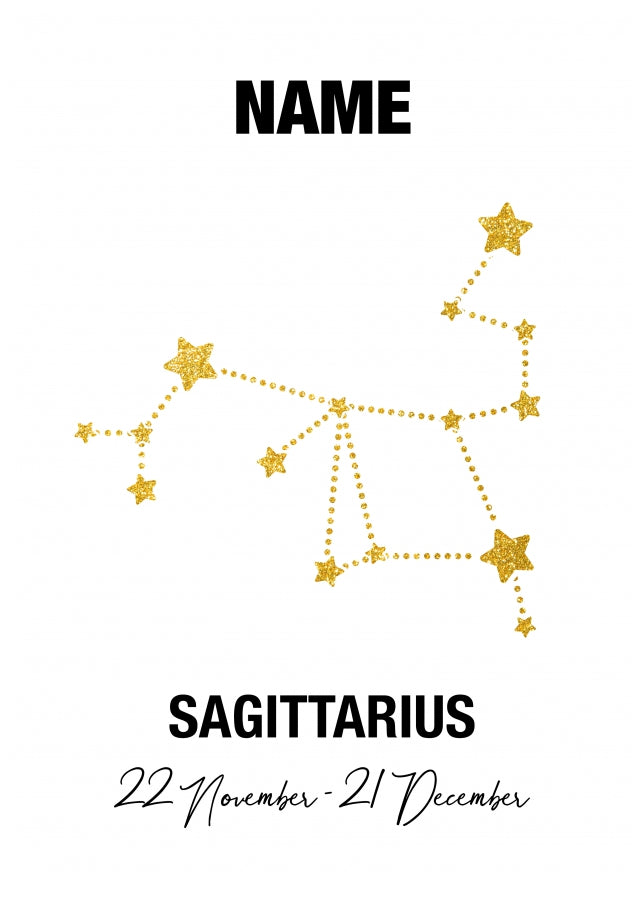 Sagittarius Birthday Card for Her or Him - November & December Zodiac Bday Cards